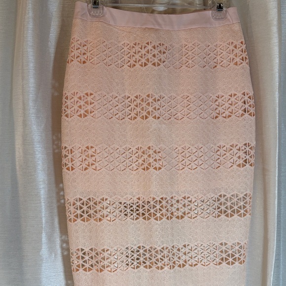 ASTR the Label Blush Pink Lattice Lace Pencil Skirt Medium - Picture 7 of 8
